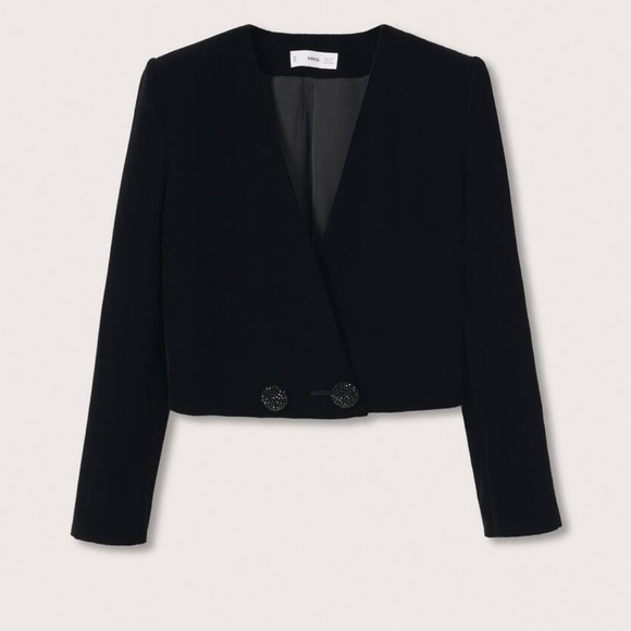 Mango Cropped Velvet Blazer - Picture 5 of 12